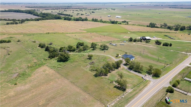 bird's eye view with a rural view