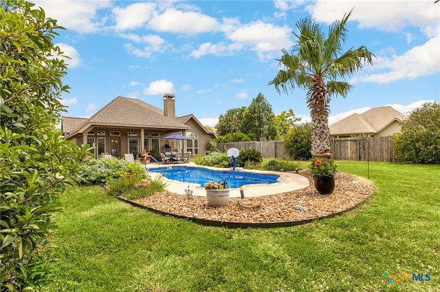 2194 Pioneer Pass, Seguin, TX 78155 - view of pool featuring a fenced backyard and a patio