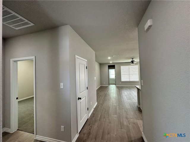 corridor featuring hardwood / wood-style flooring