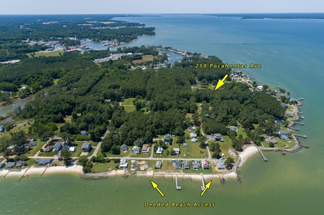 250 Pocahontas Ave, Deltaville, VA 23043 - drone / aerial view of a nearby body of water