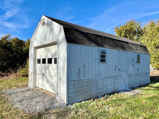 view of outdoor structure with a garage