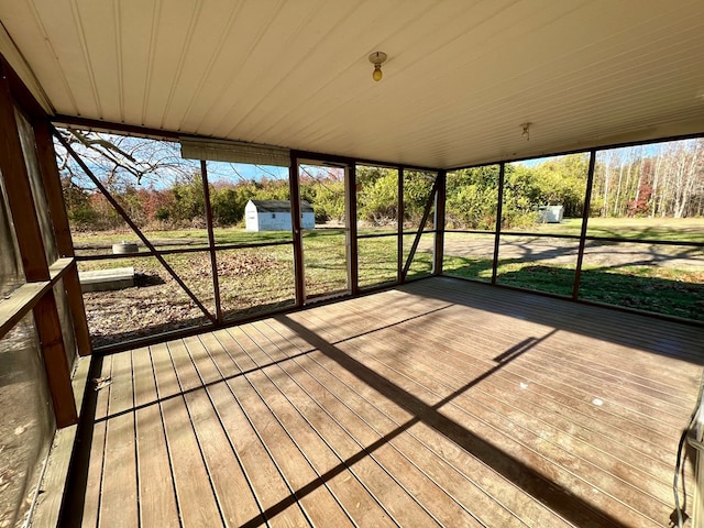 view of unfurnished sunroom