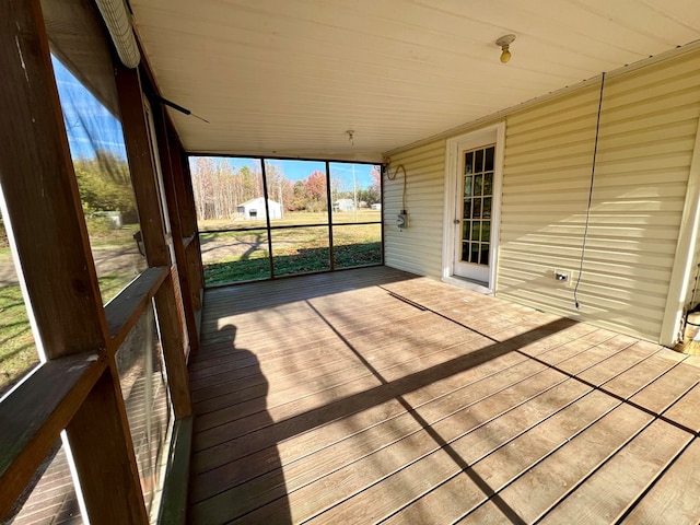 view of unfurnished sunroom