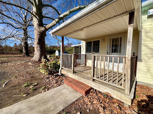 deck featuring a porch