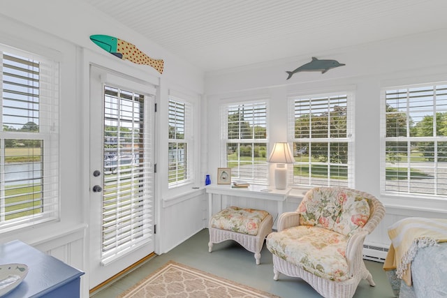 131 Henry Creek Ln, Kilmarnock, VA 22482 - sunroom / solarium featuring baseboard heating