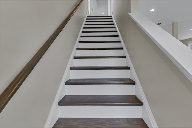 stairway with recessed lighting