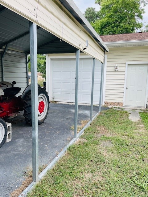 view of garage