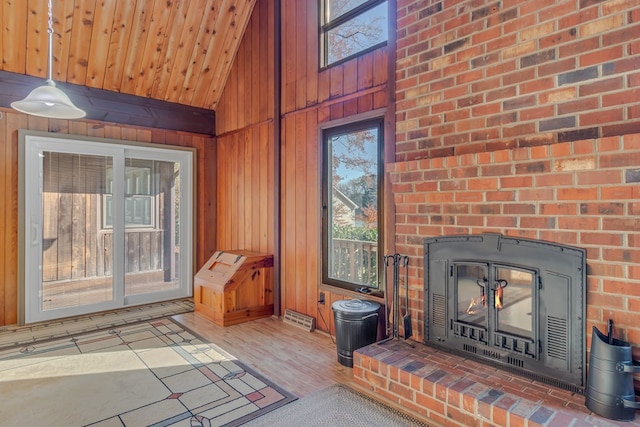 interior details with wood walls