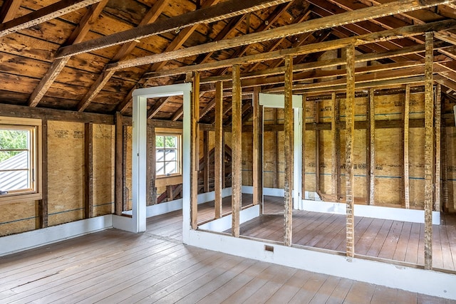 2274 Menokin Rd, Warsaw, VA 22572 - misc room with hardwood / wood-style flooring and lofted ceiling
