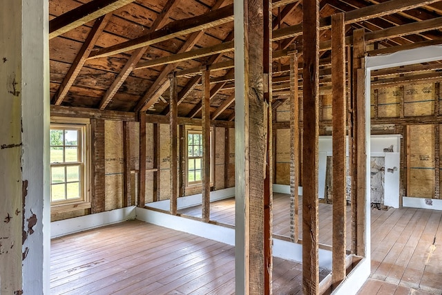 2274 Menokin Rd, Warsaw, VA 22572 - miscellaneous room featuring hardwood / wood-style flooring and vaulted ceiling