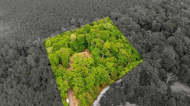 drone / aerial view with a forest view