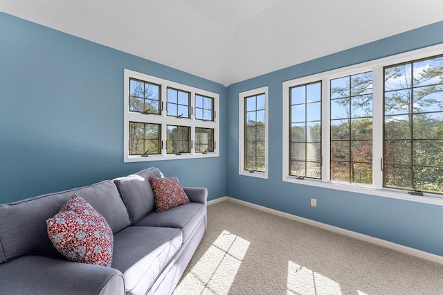 341 Pine Reach Dr, Kilmarnock, VA 22482 - living area with baseboards and carpet flooring