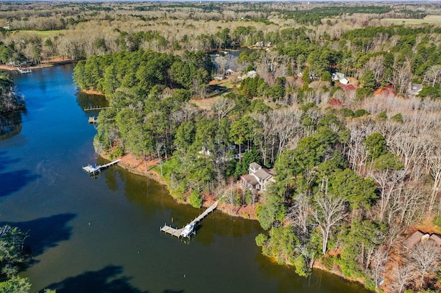 341 Pine Reach Dr, Kilmarnock, VA 22482 - aerial view featuring a water view and a forest view