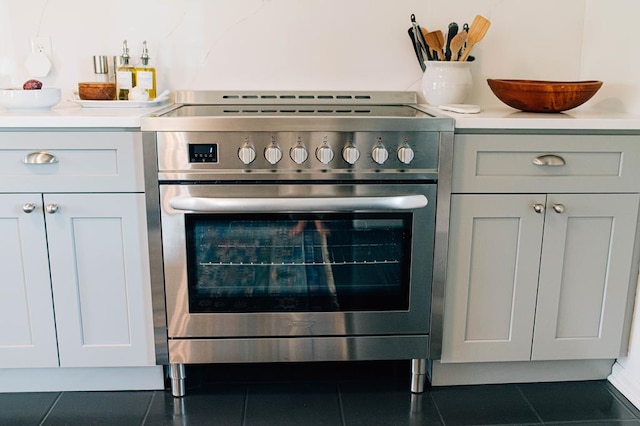 room details with high end stainless steel range oven