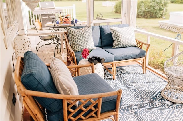 view of sunroom