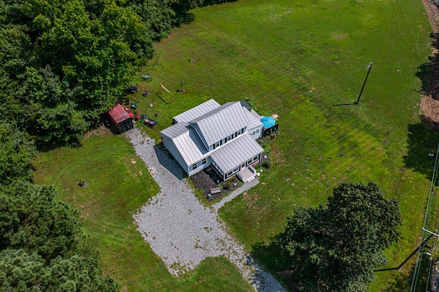 aerial view featuring a rural view