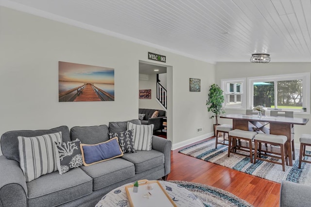 living room featuring hardwood / wood-style floors