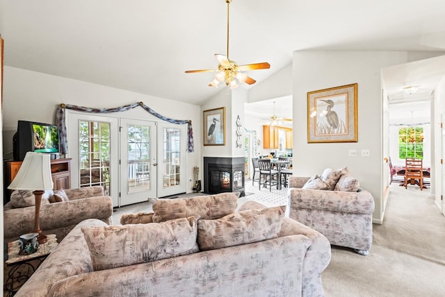 1753 N Independence Dr, Montross, VA 22520 - living area with plenty of natural light, ceiling fan, light carpet, and lofted ceiling
