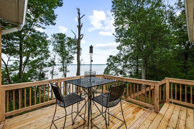 1753 N Independence Dr, Montross, VA 22520 - deck featuring a water view and outdoor dining space