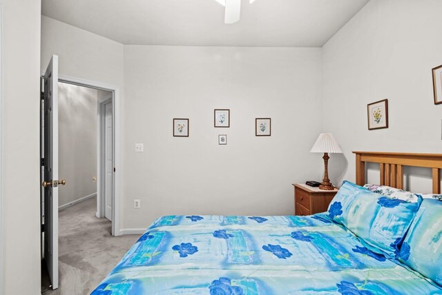 1753 N Independence Dr, Montross, VA 22520 - bedroom with light carpet, baseboards, and a ceiling fan