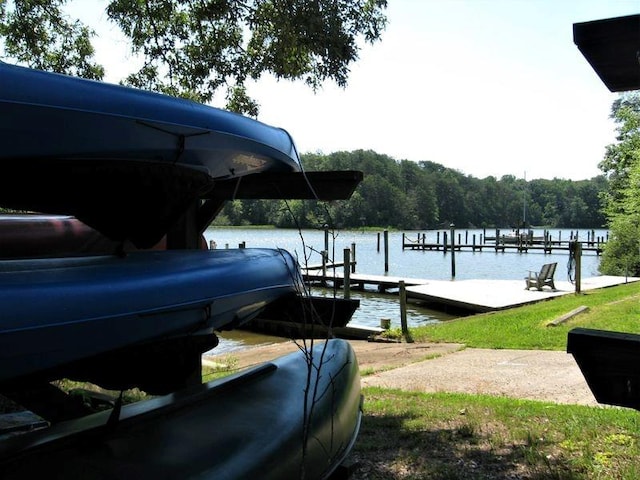 309 Riverview Dr, Heathsville, VA 22473 - dock area with a wooded view and a water view