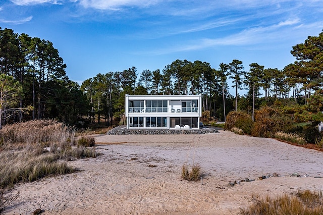 manufactured / mobile home featuring a balcony