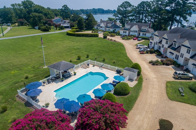 1032 Fishing Bay Rd, Deltaville, VA 23043 - bird's eye view of a pool