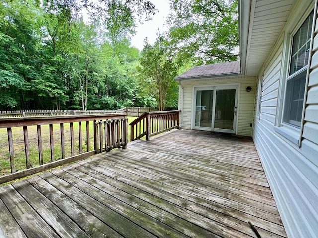 2048 Lake Rd, Lottsburg, VA 22511 - wooden terrace with a fenced backyard and view of scattered trees