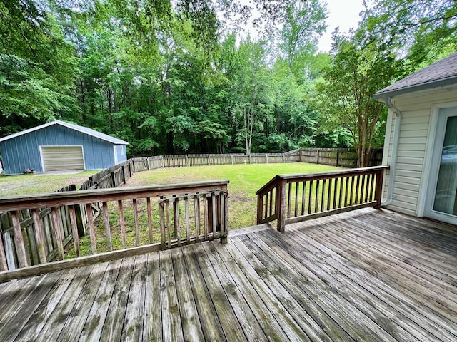 2048 Lake Rd, Lottsburg, VA 22511 - wooden deck with a detached garage and an outdoor structure