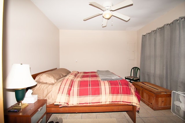 1150 Brammer Dr, Heathsville, VA 22473 - tiled bedroom with ceiling fan
