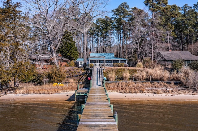 view of dock area