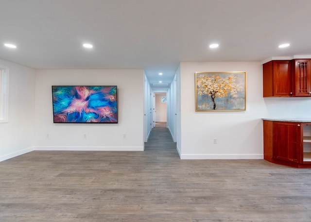 interior space featuring light wood-type flooring