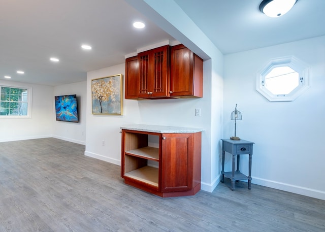 kitchen with wood-type flooring