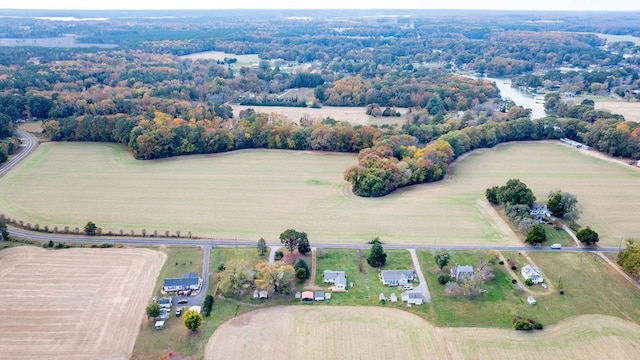 aerial view with a rural view