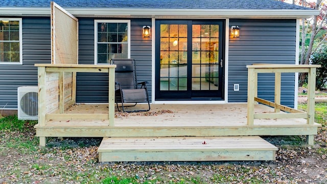 deck featuring ac unit