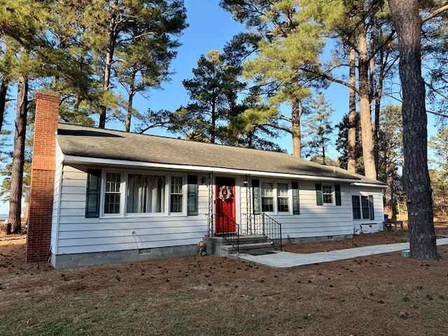 view of single story home