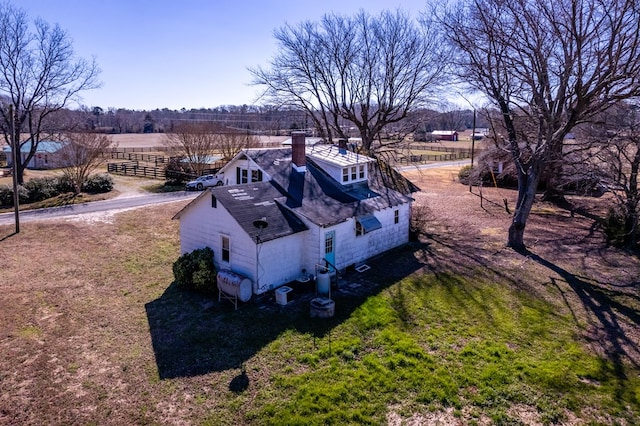 bird's eye view with a rural view