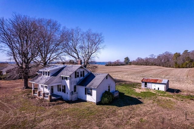 aerial view with a rural view