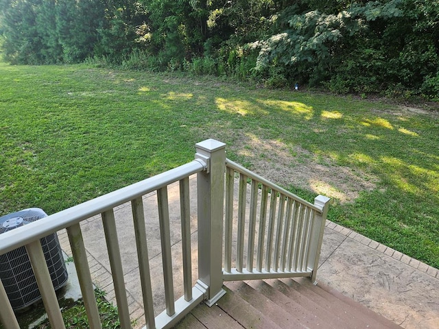 view of yard featuring central AC