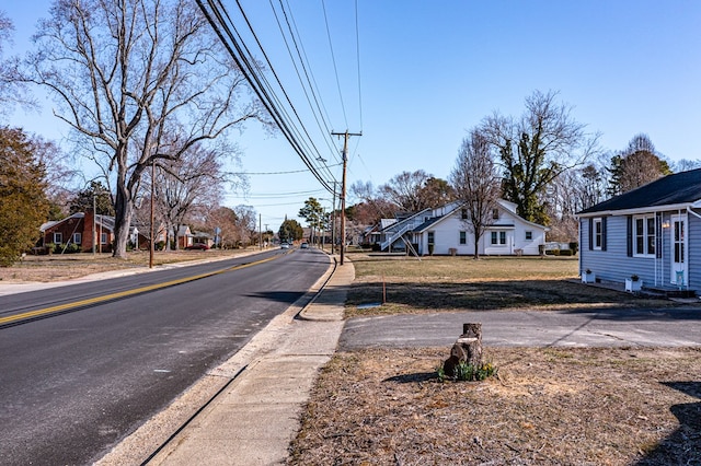 view of road with sidewalks