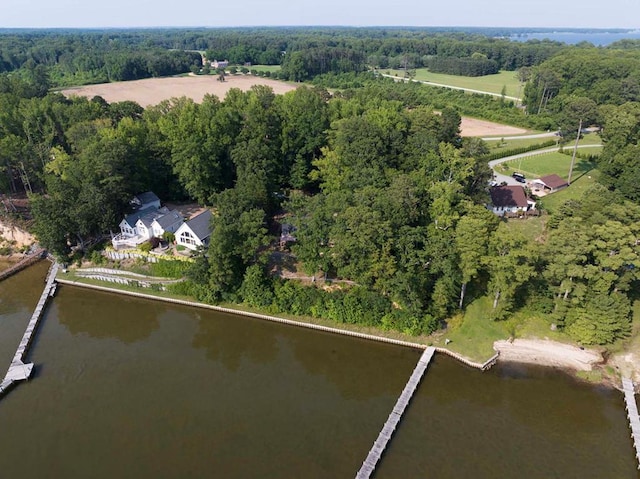 1061 Twiggs Ferry Rd, Hartfield, VA 23071 - aerial view of property's location with a large body of water and a forest