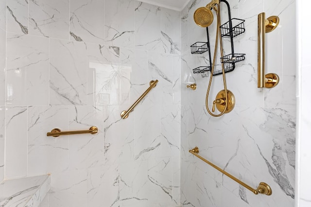 details with a marble finish shower