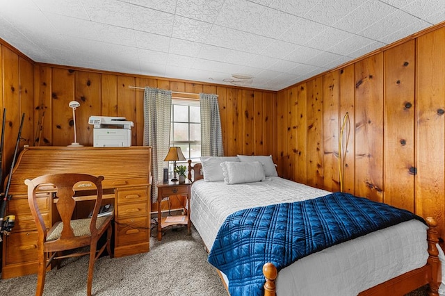 15498 Kings Hwy, Montross, VA 22520 - bedroom with carpet floors and wood walls