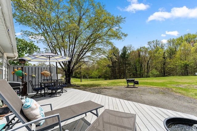 15498 Kings Hwy, Montross, VA 22520 - deck featuring outdoor dining space and a yard