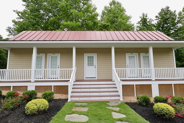 view of front of home with a porch