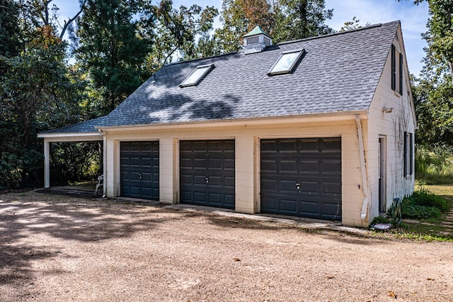 view of garage