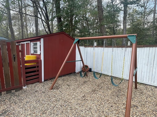 view of outbuilding featuring an outbuilding and a fenced backyard