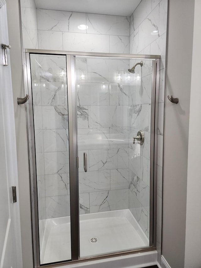 bathroom featuring walk in shower