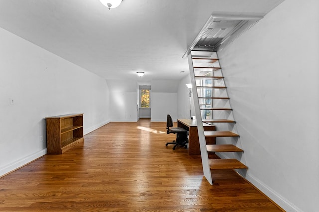 interior space featuring wood-type flooring