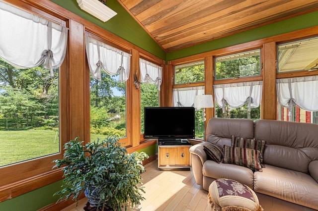 309 Nomini Bay Dr, Montross, VA 22520 - sunroom with vaulted ceiling, wood finished floors, and wood ceiling